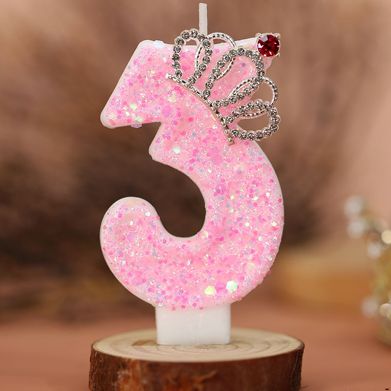 Unity Candle Set - Cake Numeral Candles ，Birthday Candle pink