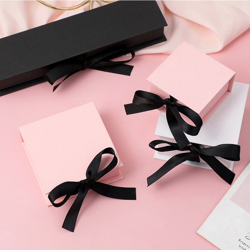 Wedding Favor Box - 5Pcs Jewelry Paper Box With Ribbon