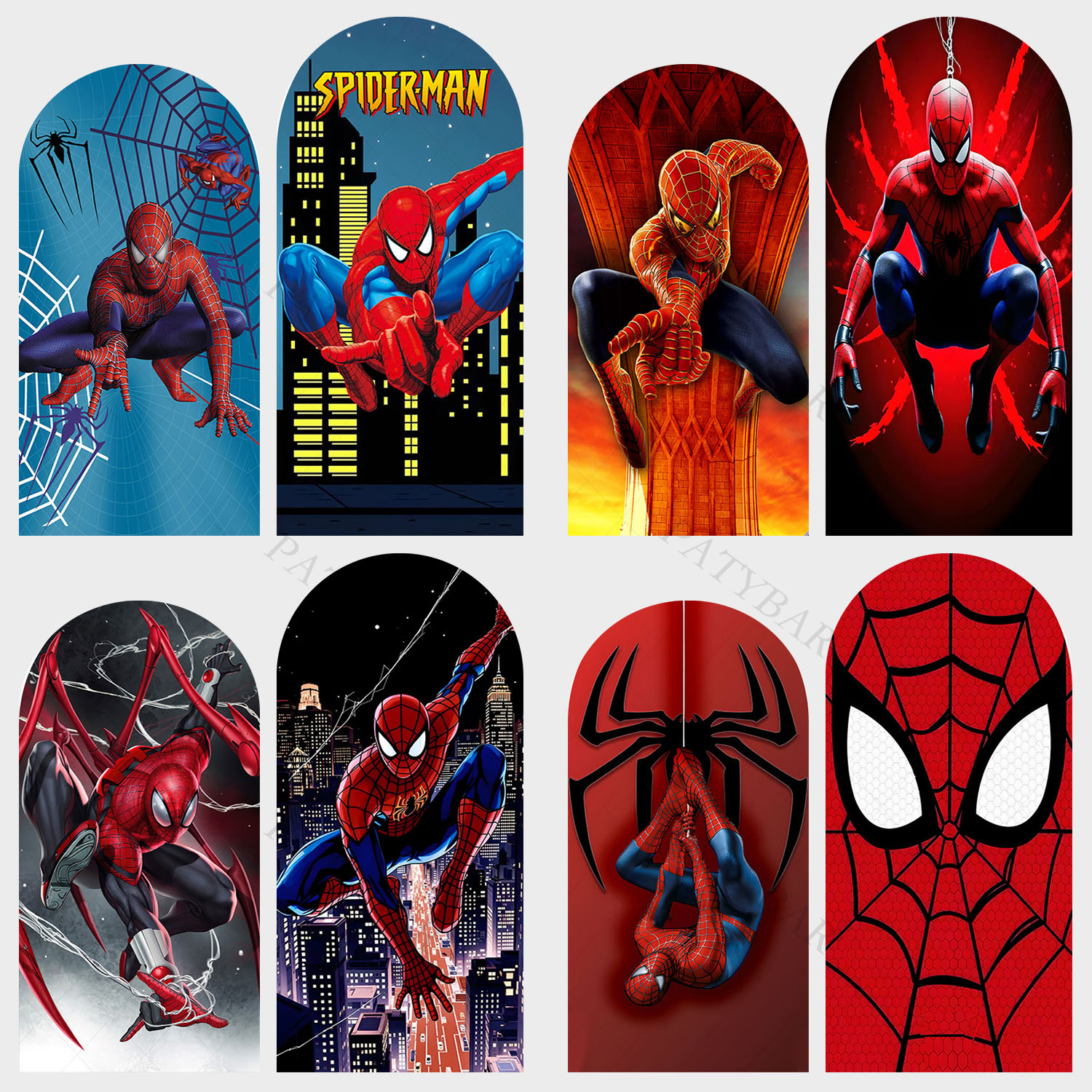 Photo Booth Prop - Arch Superhero Spiderman Background Boy Birthday