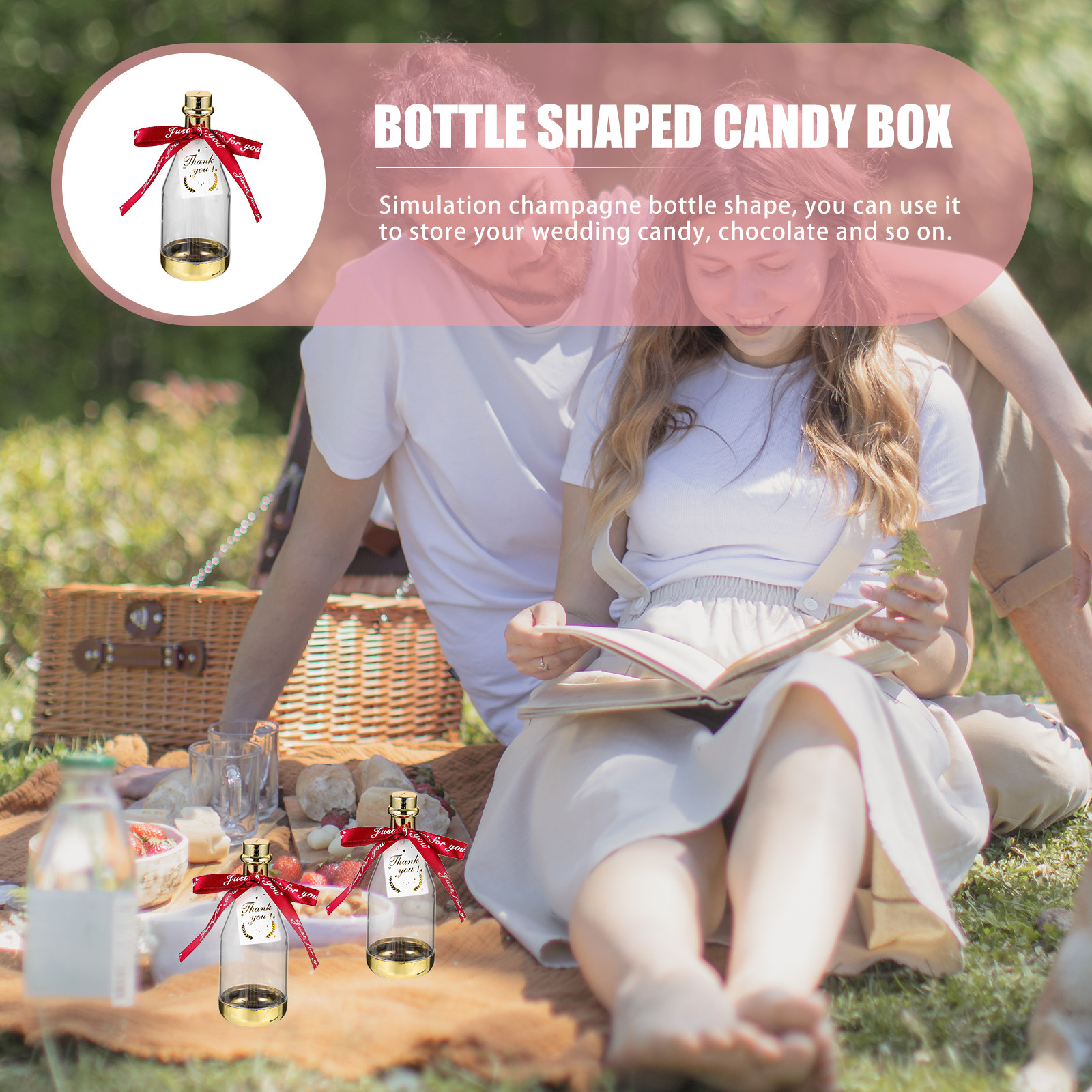 Wedding Favor Box - 6Pcs Bottle Shaped Candy Container Wedding