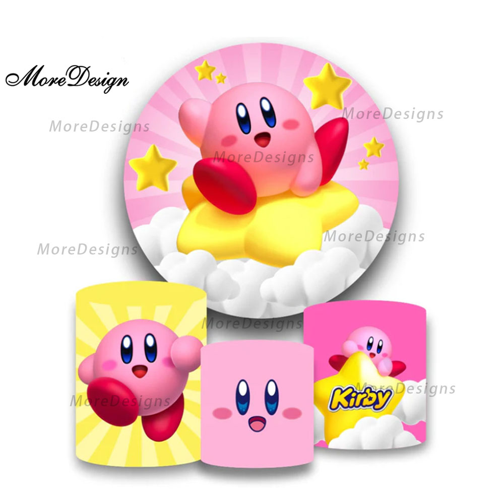 Photo Booth Prop - Cartoon Star Kirby Round Backdrop Covers