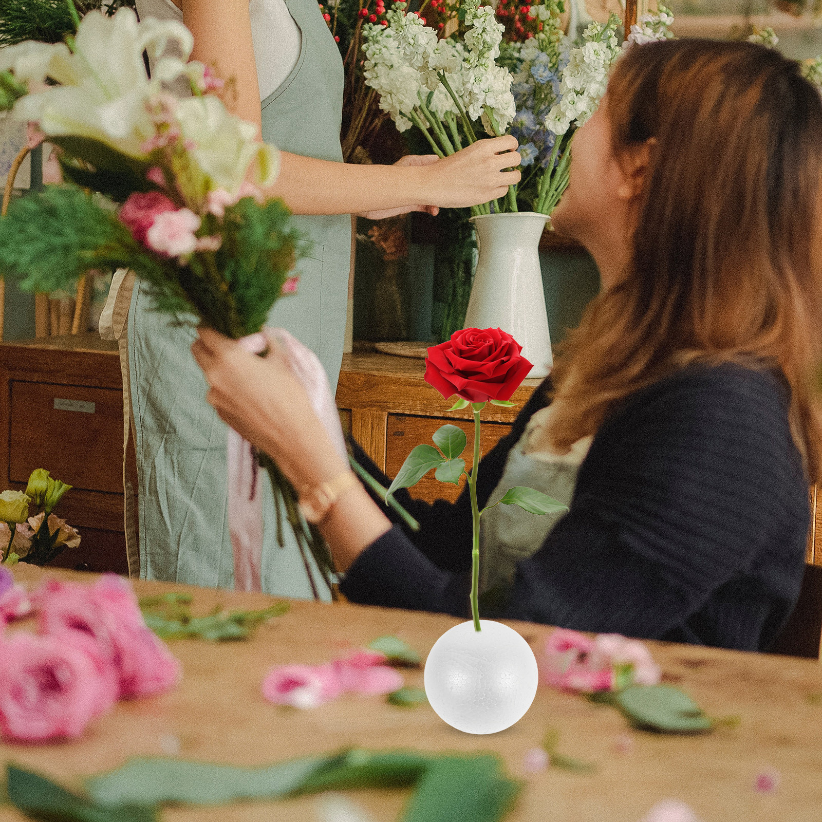 Wedding Floral Supply - 12Pcs White 8Cm Polystyrene Foam Balls