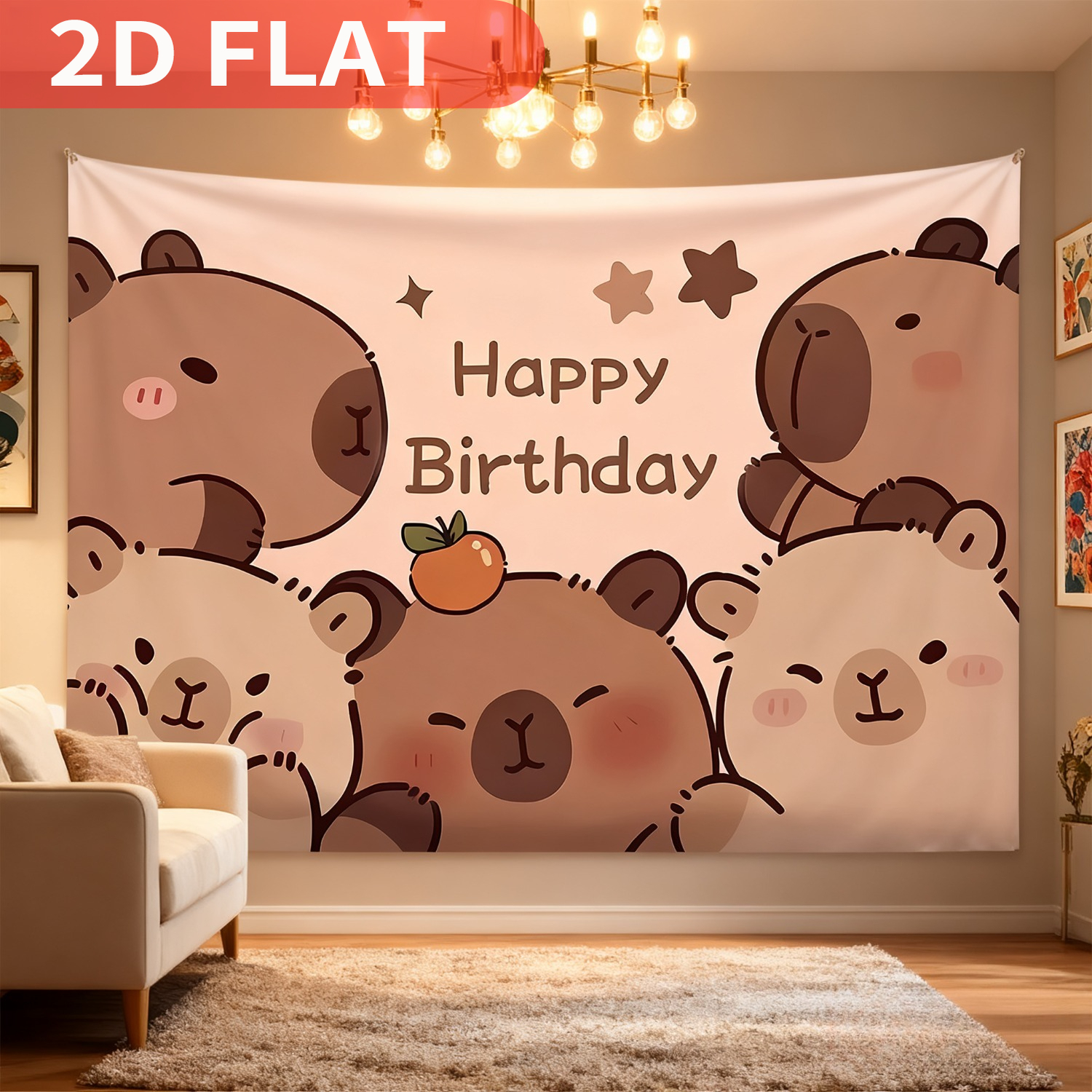 Photo Booth Prop - 1pc Cute Capybara Theme Kids Birthday