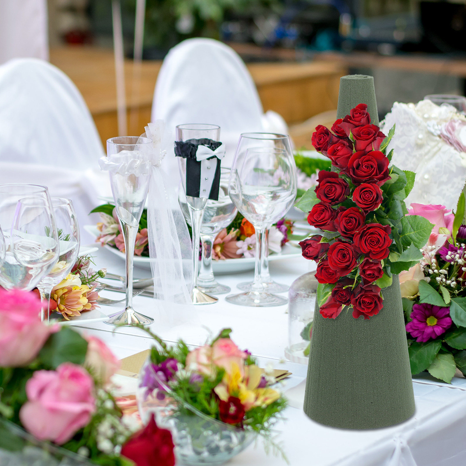 Wedding Floral Supply - 2Pcs Cone Shape Floral Foam Blocks
