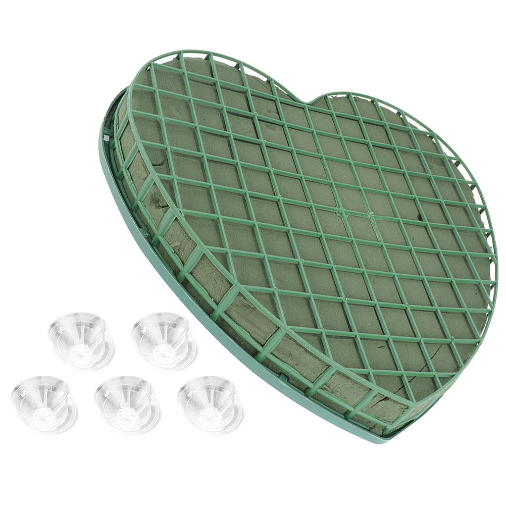 Wedding Floral Supply - 1Set Heart Floral Foam Cage Suction