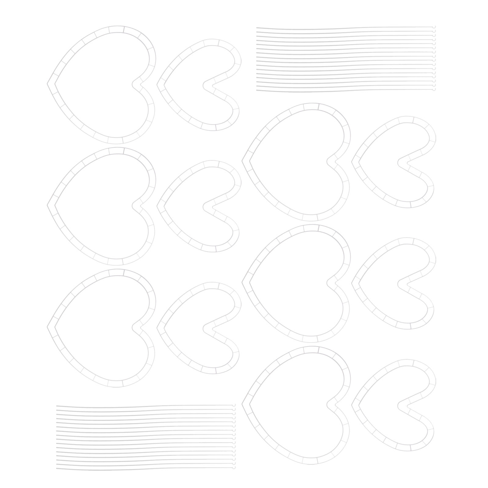 Wedding Floral Supply - 6 Sets Heart Shape Plastic Wreath