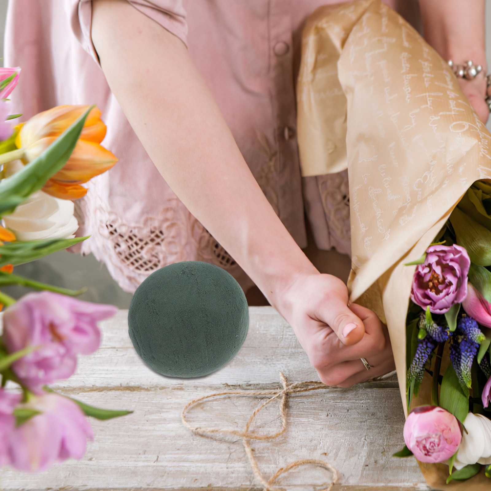 Wedding Floral Supply - 8Pcs Round Floral Foam Sphere Blocks