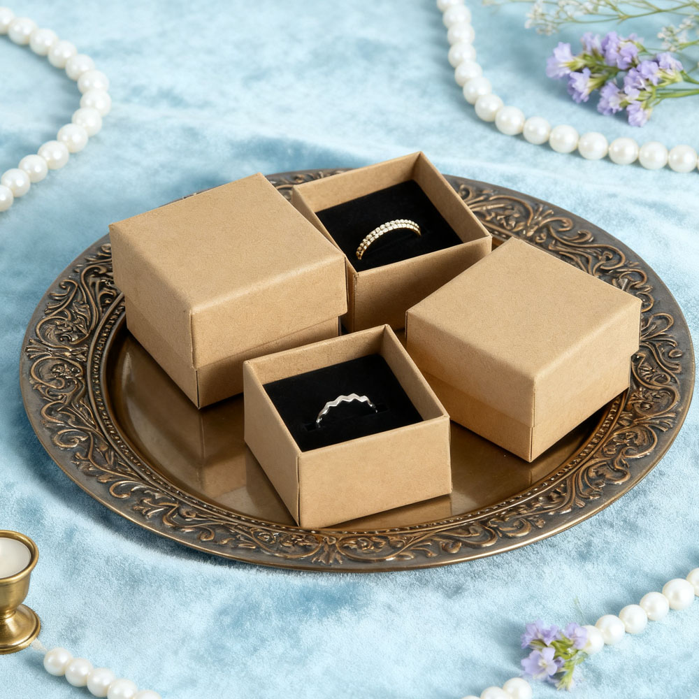 Wedding Favor Box - 100Pcs Jewelry Kraft Box 4x4x3cm Mini