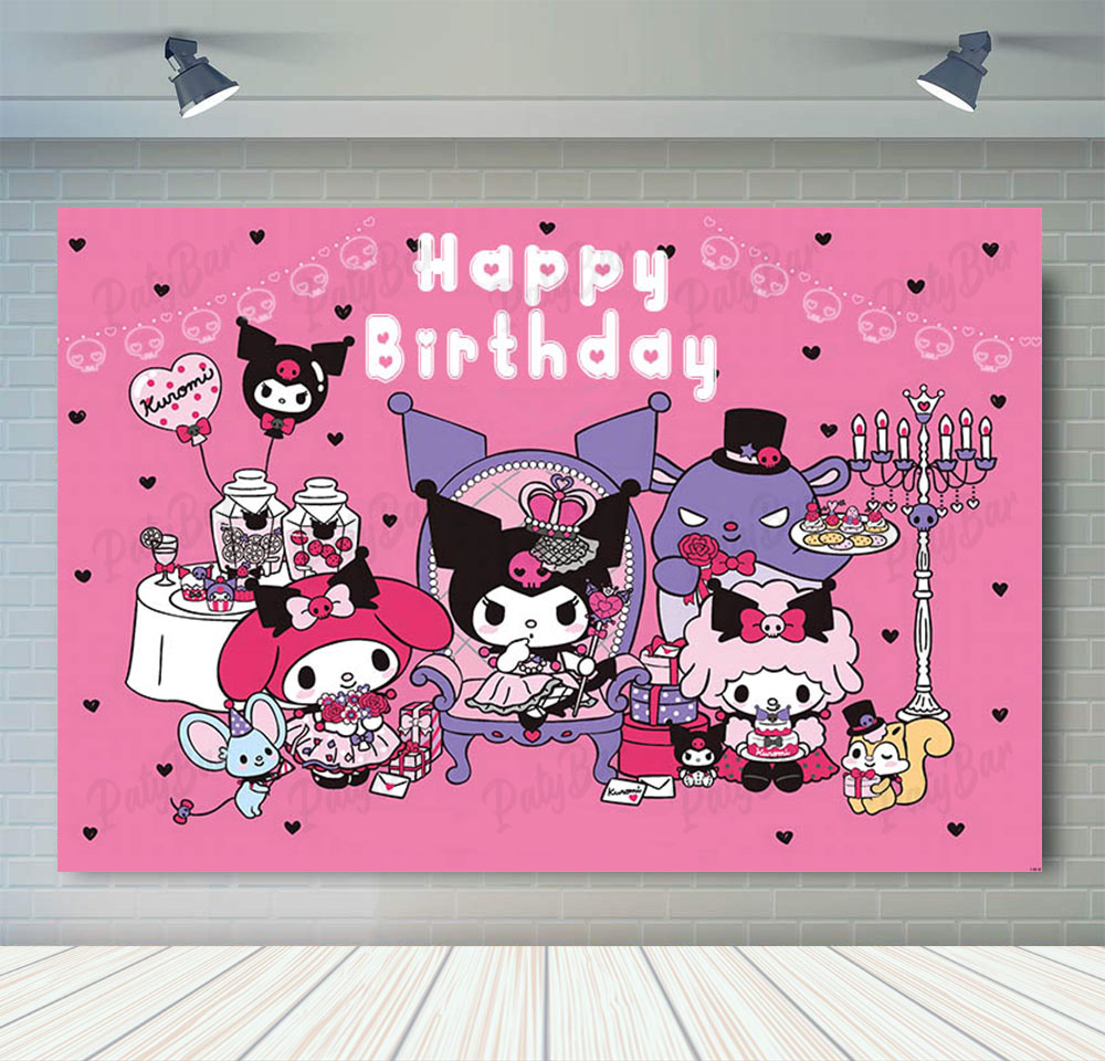 Cute Purple Pink Kuromi Backdr - Photo Booth Prop avis et prix