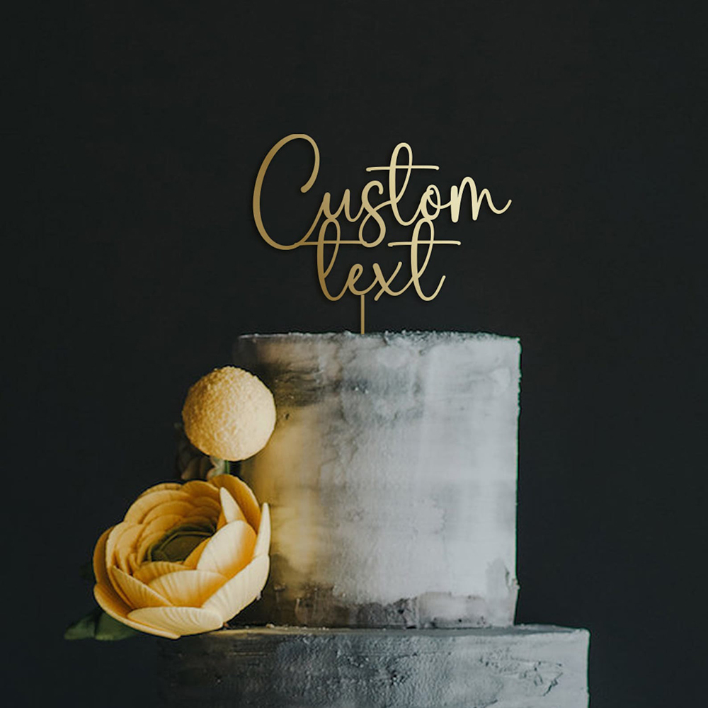 Custom Text Gold Acrylic Cake  - Wedding Ceremony Supply avis et prix