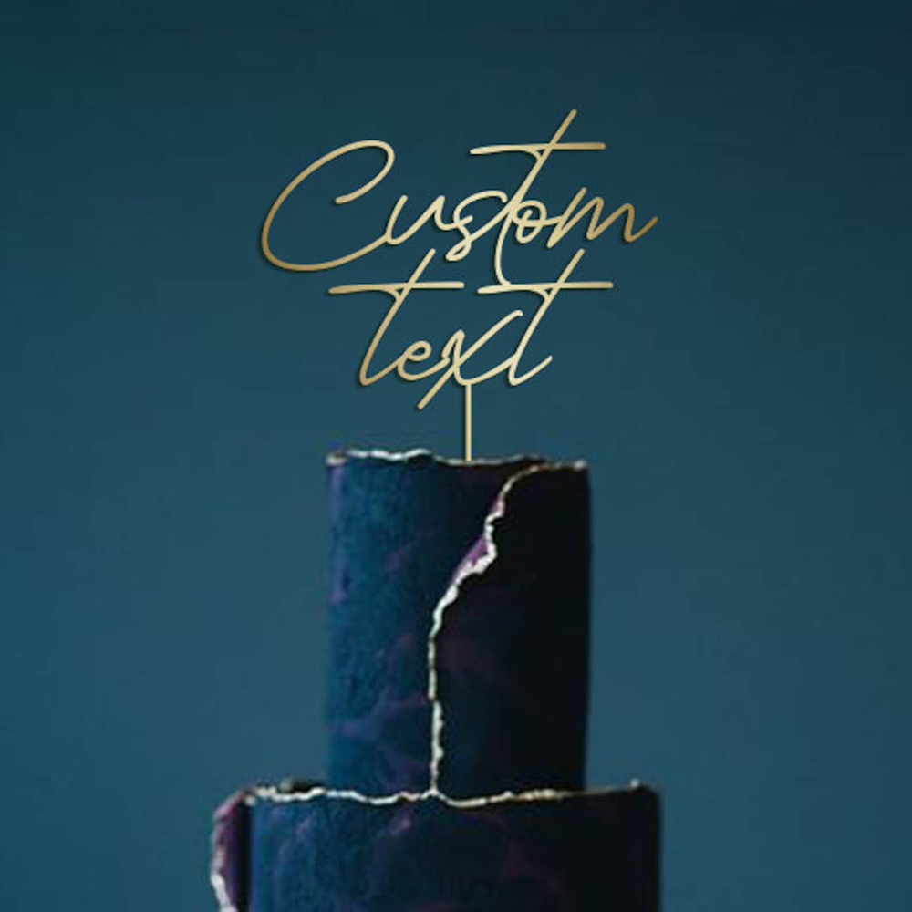 Custom Text Gold Acrylic Cake  - Wedding Ceremony Supply avis et prix