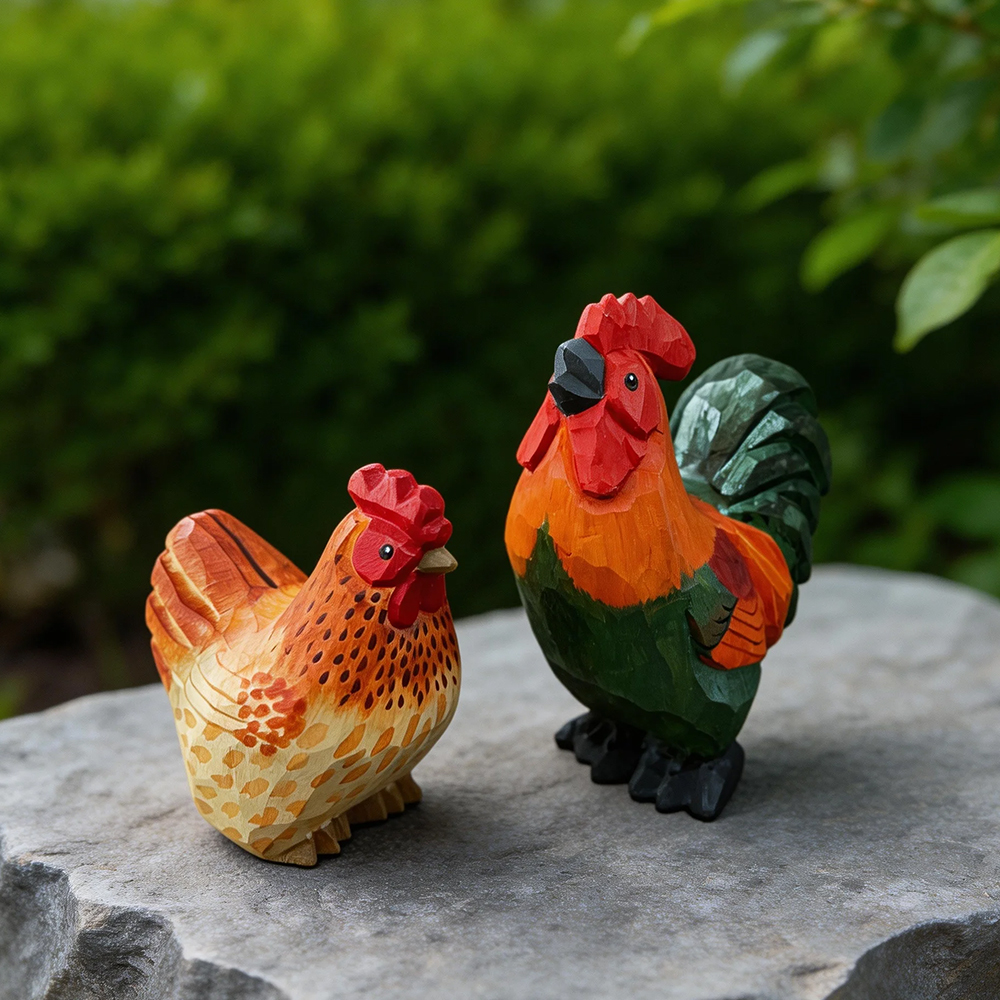 Hand Carved Wooden Rooster and - Wedding Ceremony Supply avis et prix