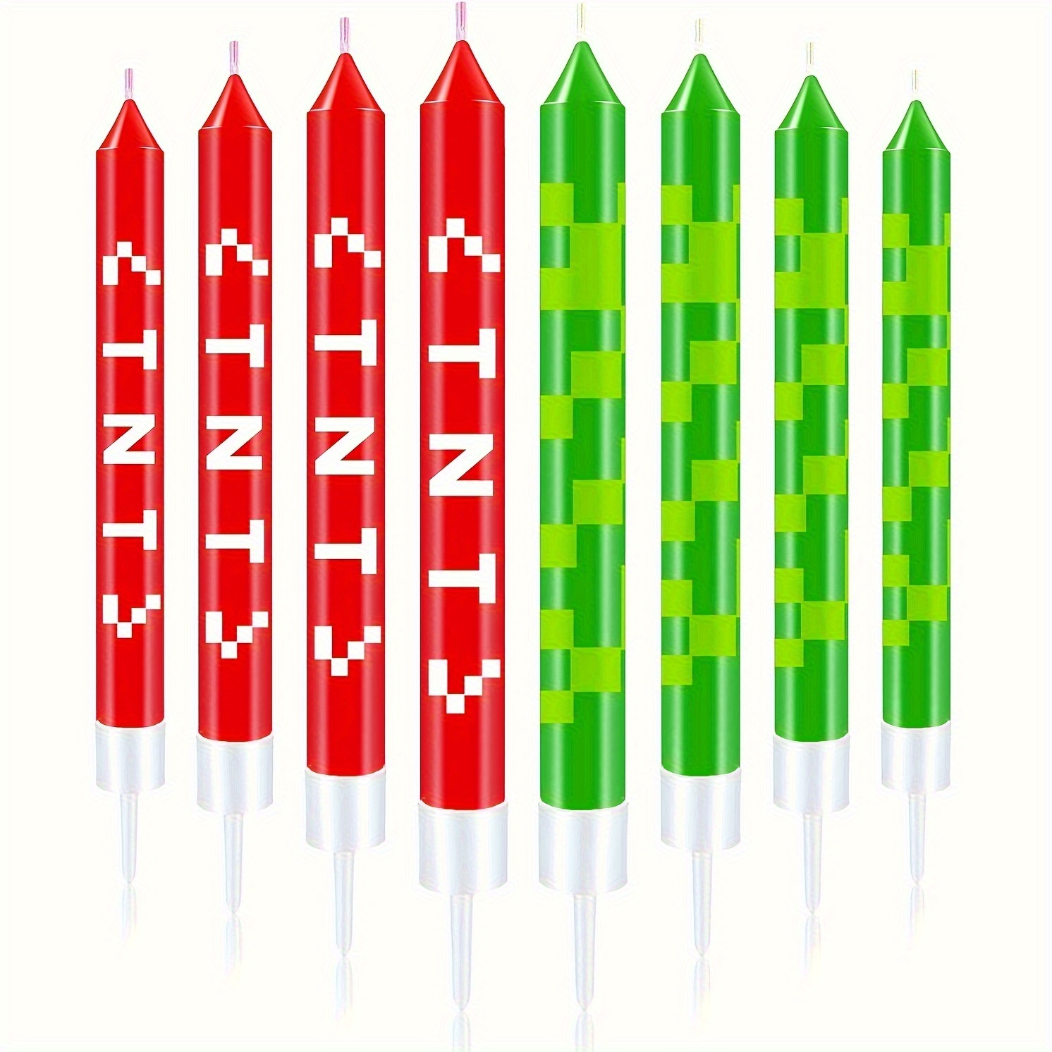 12/24pcs Green Pixel Cake Cand - Unity Candle Set avis et prix