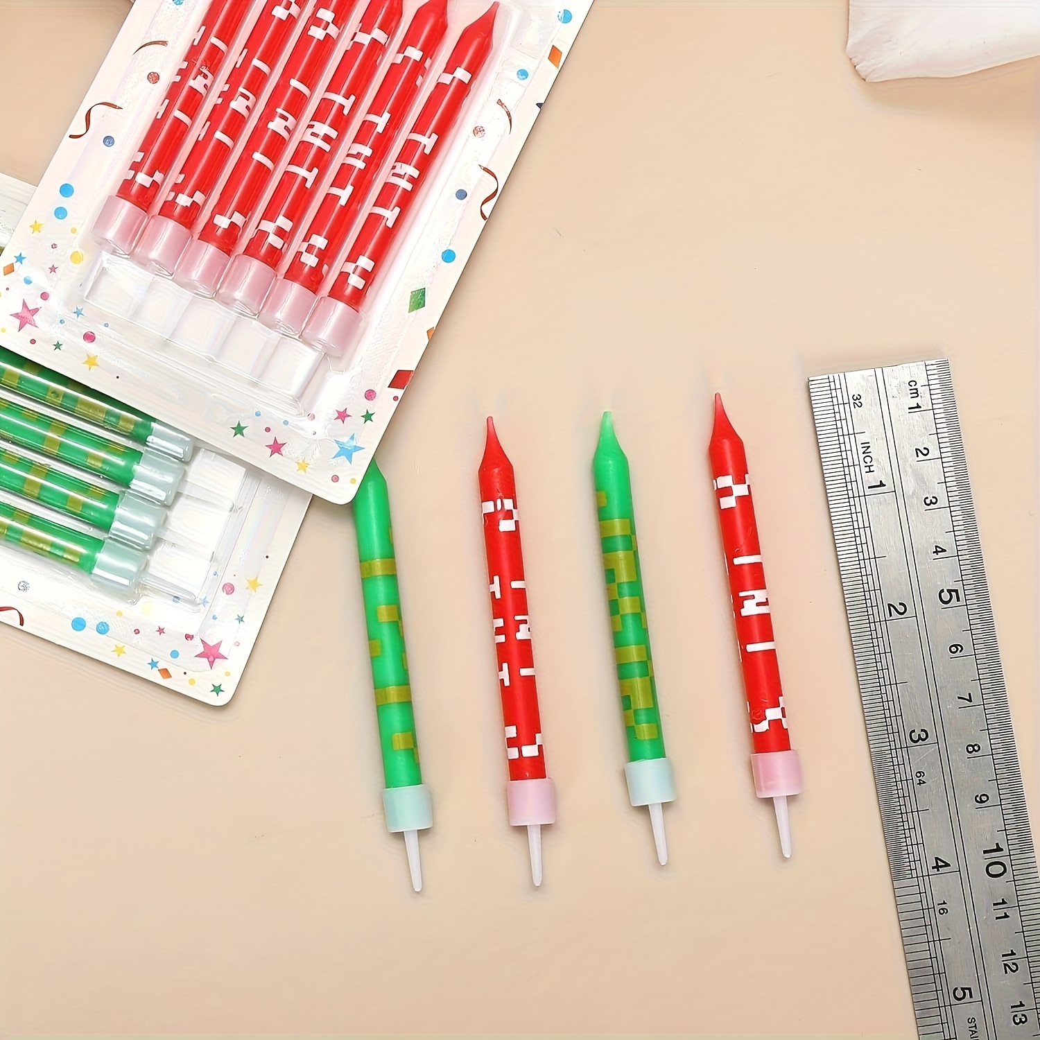 12/24pcs Green Pixel Cake Cand - Unity Candle Set avis et prix