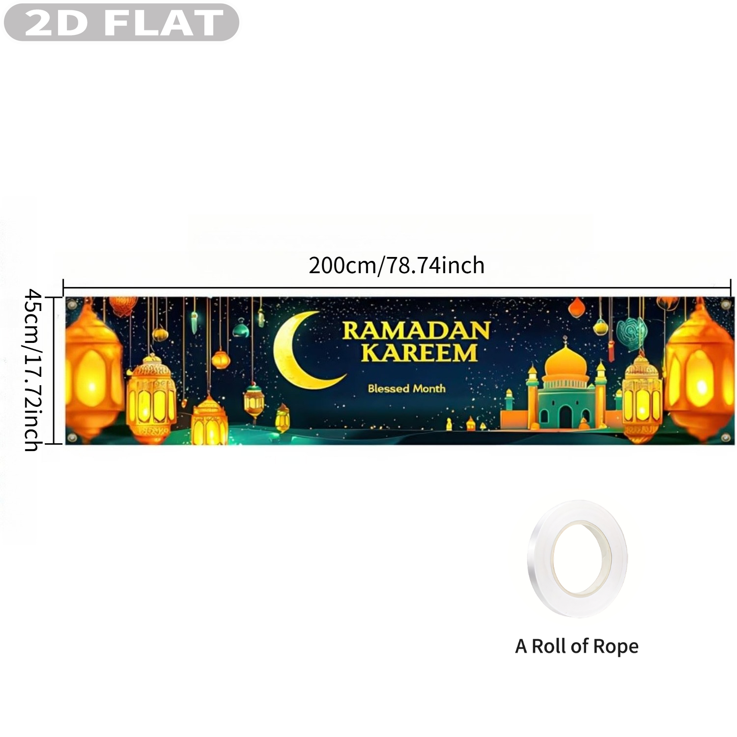 2D FLAT 1pc Ramadan Eid Mubara - Photo Booth Prop avis et prix