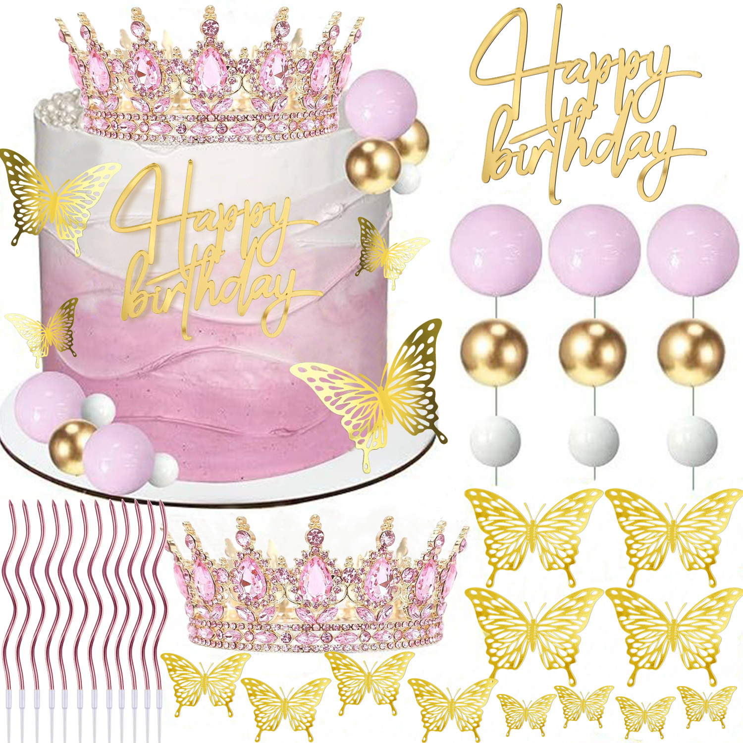 1set Gold Pink Silvery Crown C - Unity Candle Set avis et prix