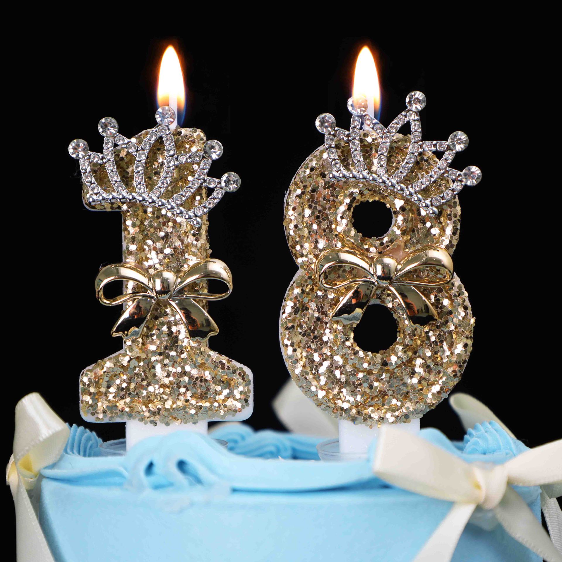 0-9 Gold Glitter Crown Number  - Unity Candle Set avis et prix