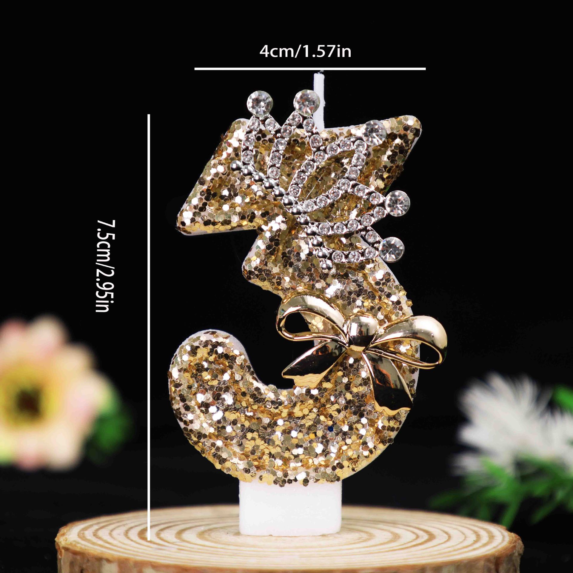 0-9 Gold Glitter Crown Number  - Unity Candle Set avis et prix