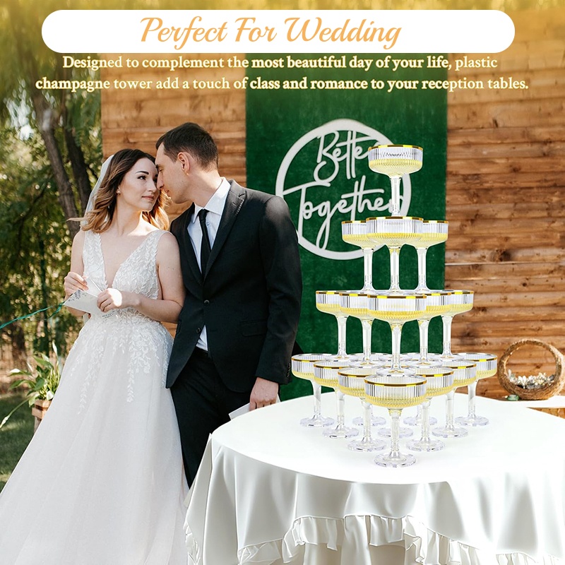 4-6Tier Acrylic Champagne Towe - Champagne Tower Set avis et prix