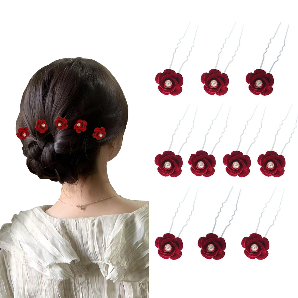 10Pcs Rose Hair Accessories We - Wedding Supply Store avis et prix