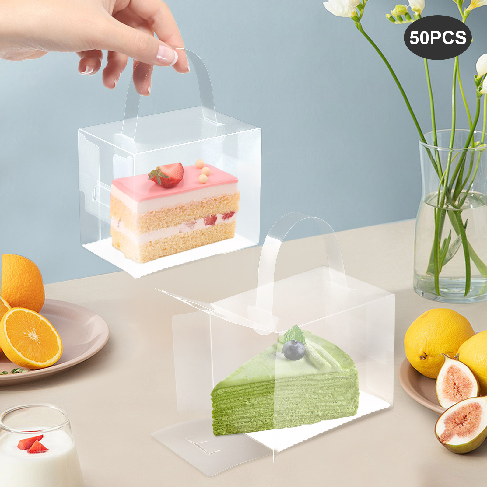 50 Pcs Clear Cake Boxes Set, P - Wedding Favor Box avis et prix