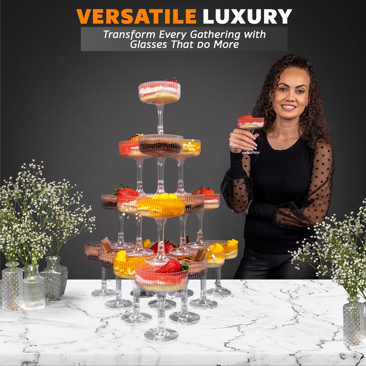 20-60PCS ACRYLIC Champagne Tow - Champagne Tower Set avis et prix