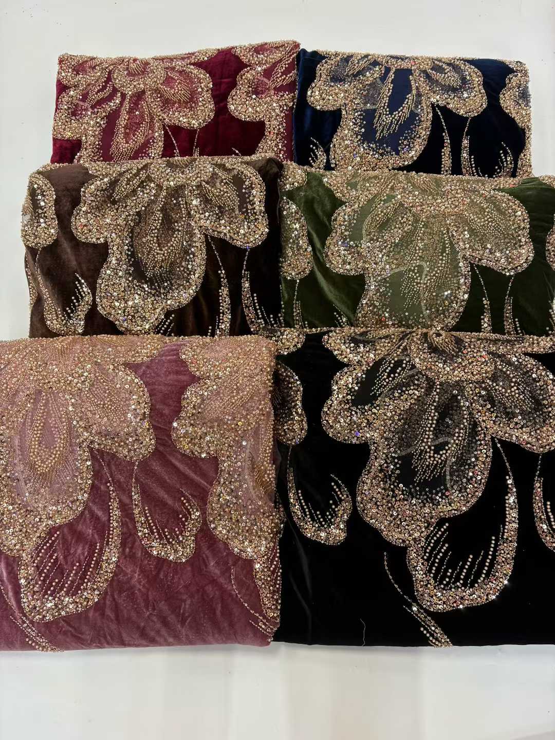 African Velvet Beaded Heavy La - Wedding Dress Supply avis et prix