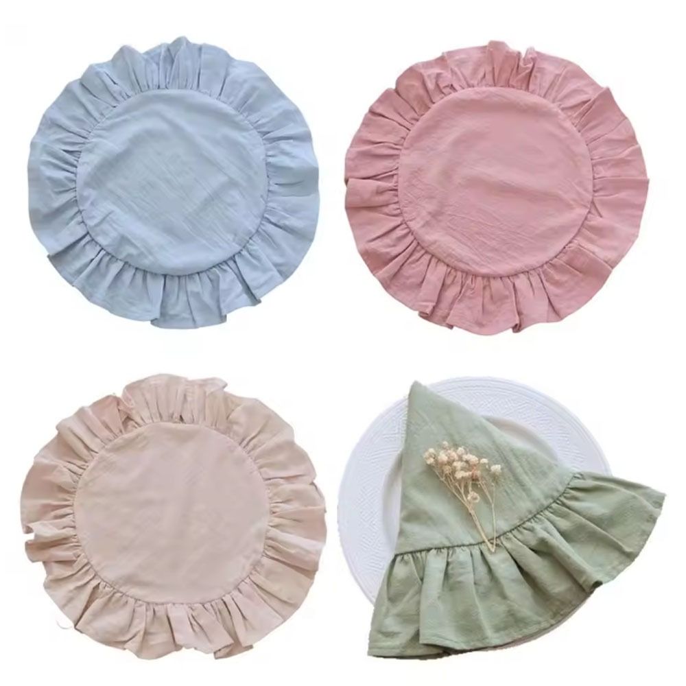 Simple Solid Color Ruffled Pla - Wedding Ceremony Supply avis et prix