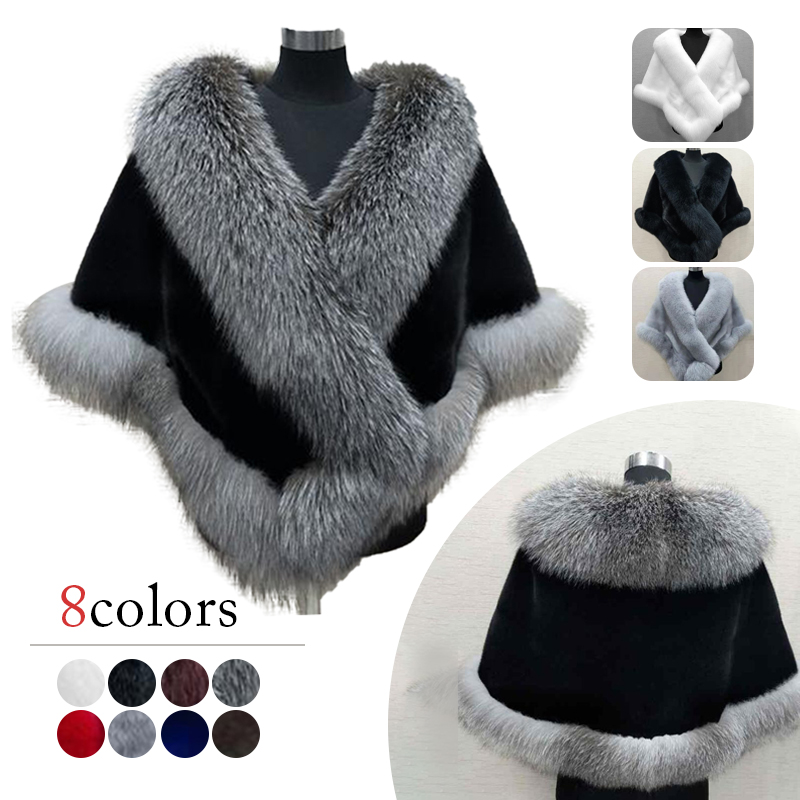 Women Winter Faux Mink Fox Fur - Wedding Dress Supply avis et prix