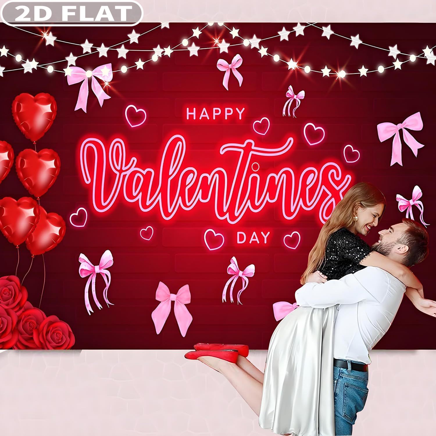 2D FLAT 1pc Happy Valentine's  - Photo Booth Prop avis et prix