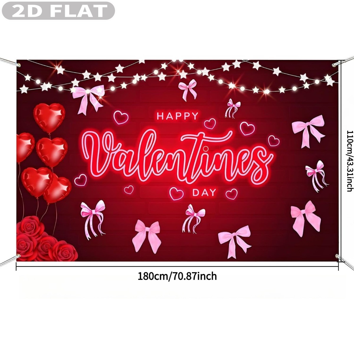 2D FLAT 1pc Happy Valentine's  - Photo Booth Prop avis et prix