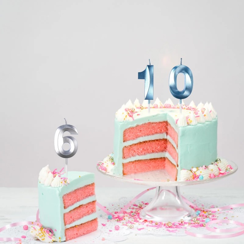 Blue Number Cake Candles 0 1 2 - Unity Candle Set avis et prix