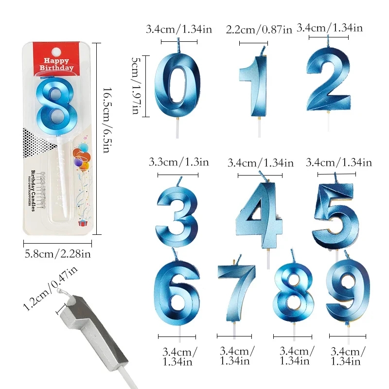 Blue Number Cake Candles 0 1 2 - Unity Candle Set avis et prix