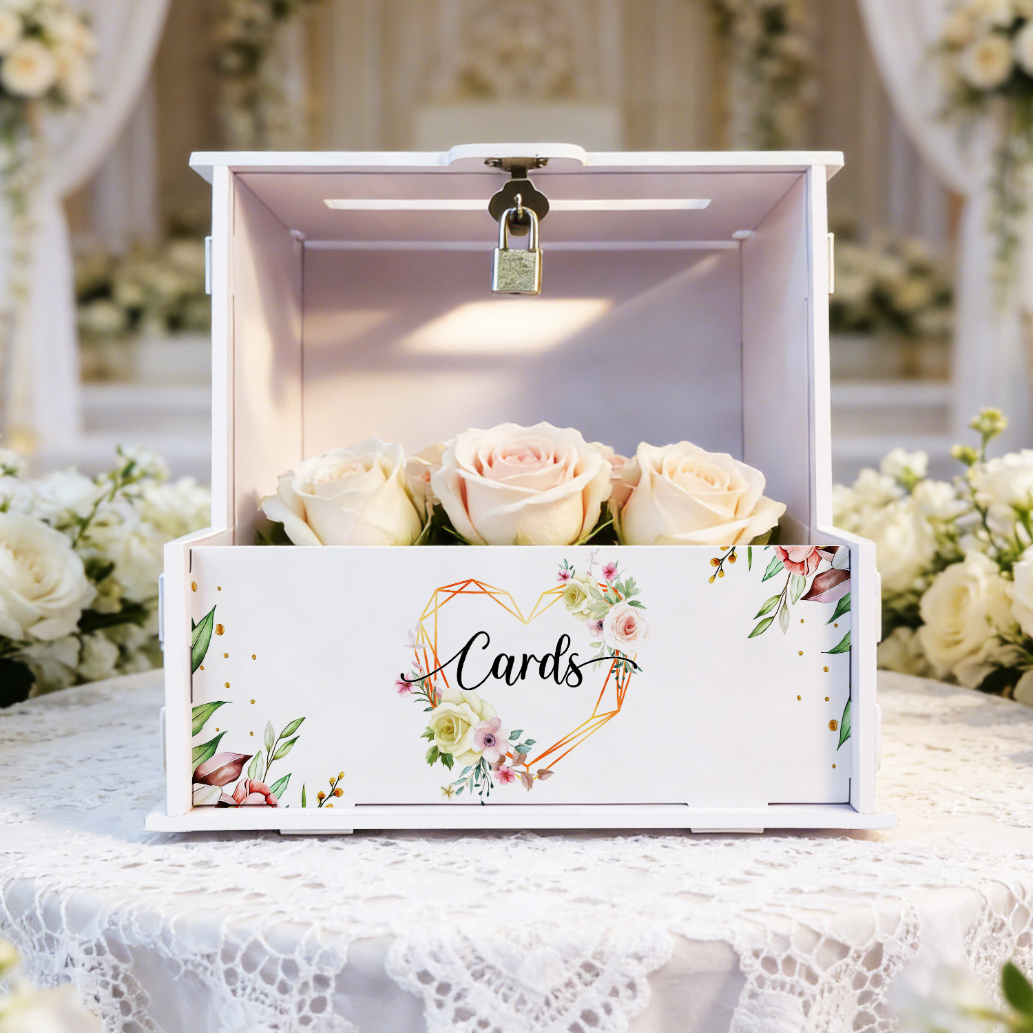 White PVC Wedding Card Boxes w - Wedding Favor Box avis et prix