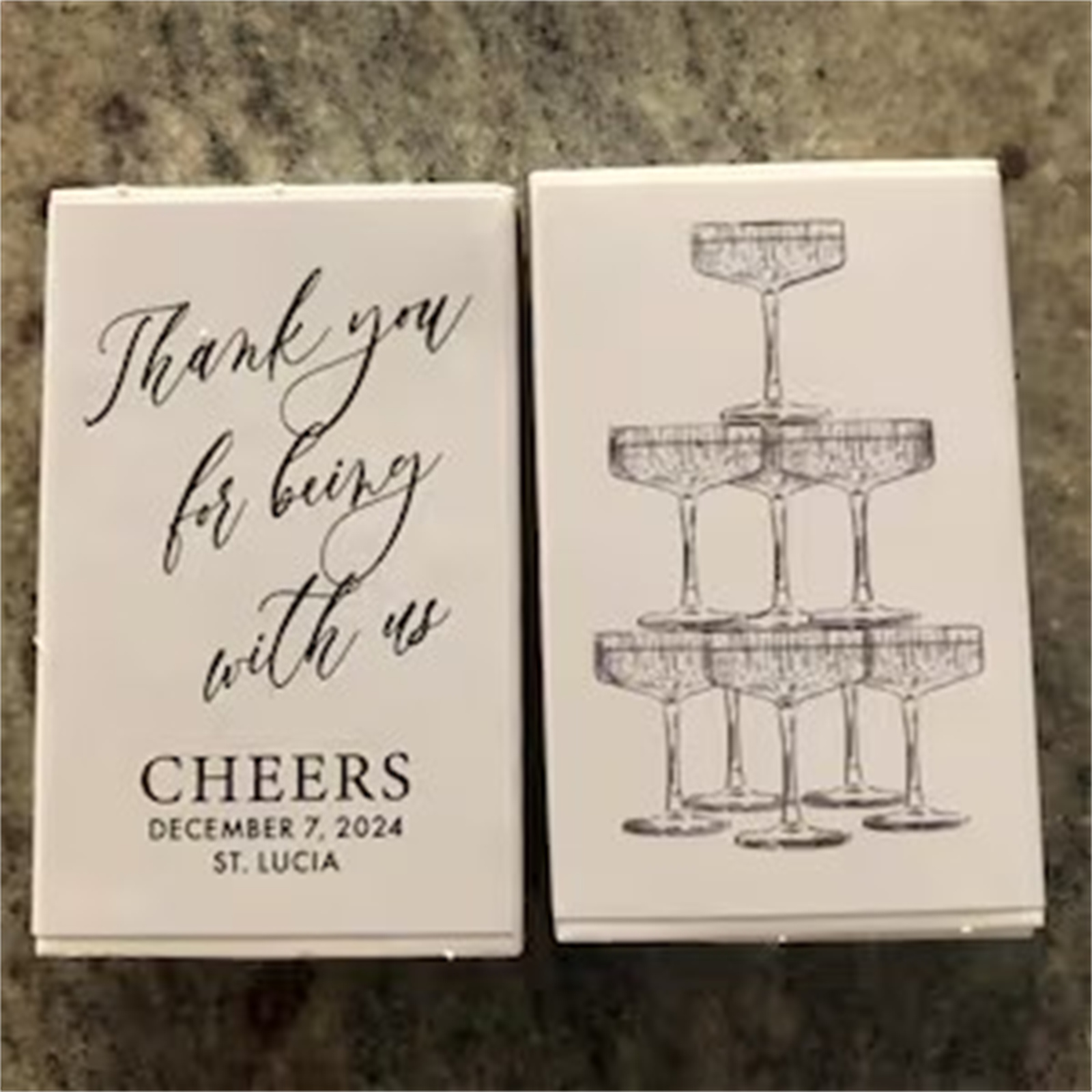 Personalized Matchboxes SET OF - Champagne Tower Set avis et prix