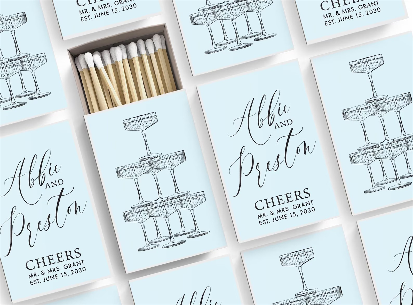 Personalized Matchboxes SET OF - Champagne Tower Set avis et prix