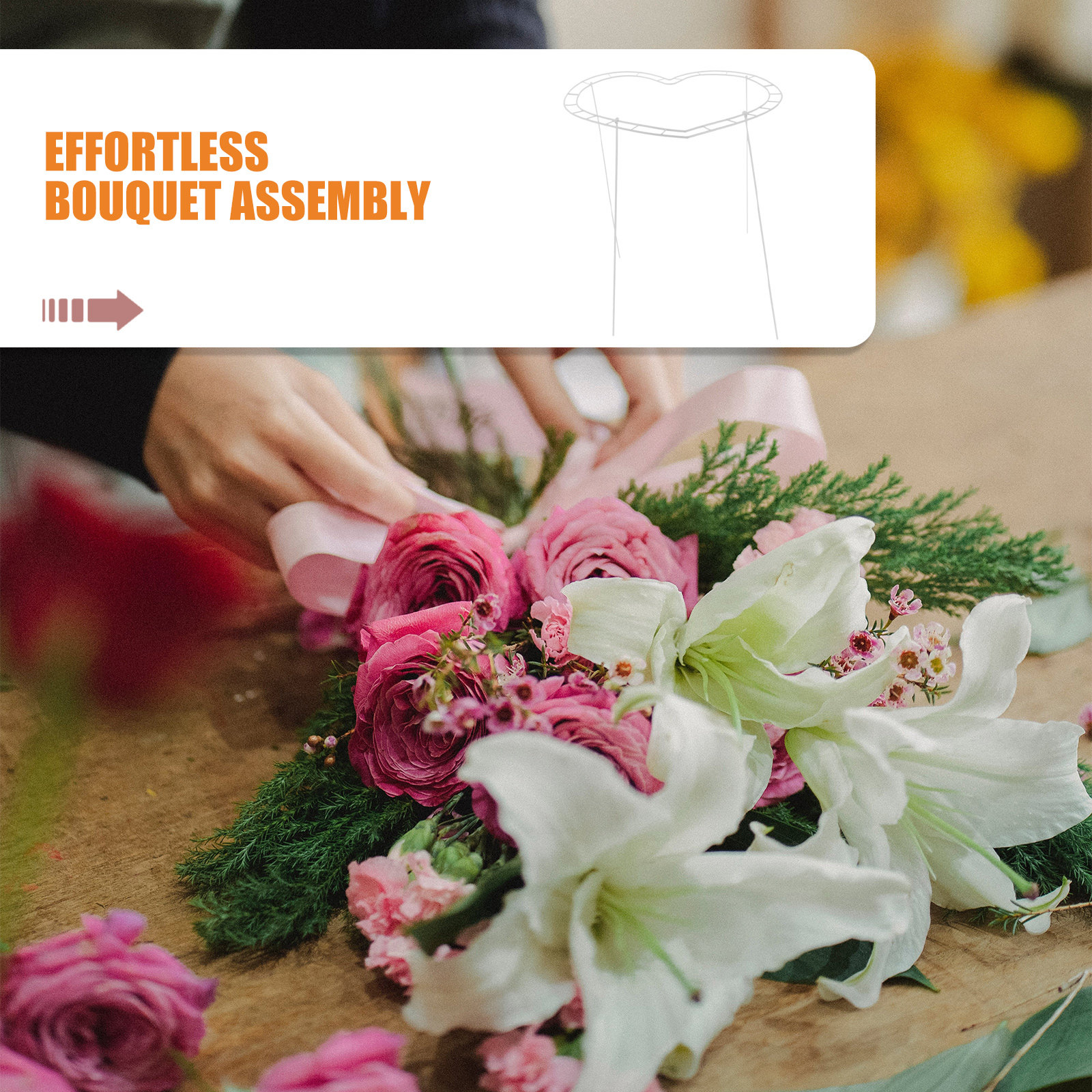 6 Sets Heart Shape Plastic Wre - Wedding Floral Supply avis et prix