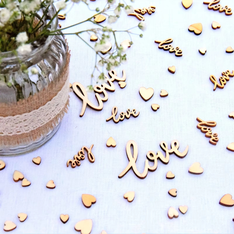 Box Set Of 120pcs Wooden Love  - Wedding Ceremony Supply avis et prix