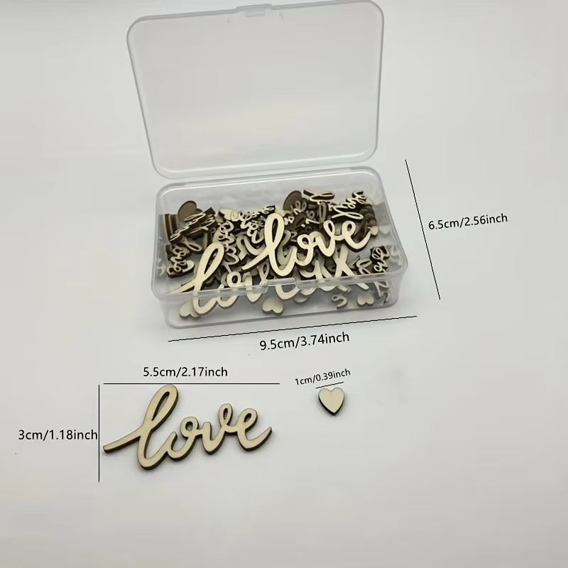 Box Set Of 120pcs Wooden Love  - Wedding Ceremony Supply avis et prix