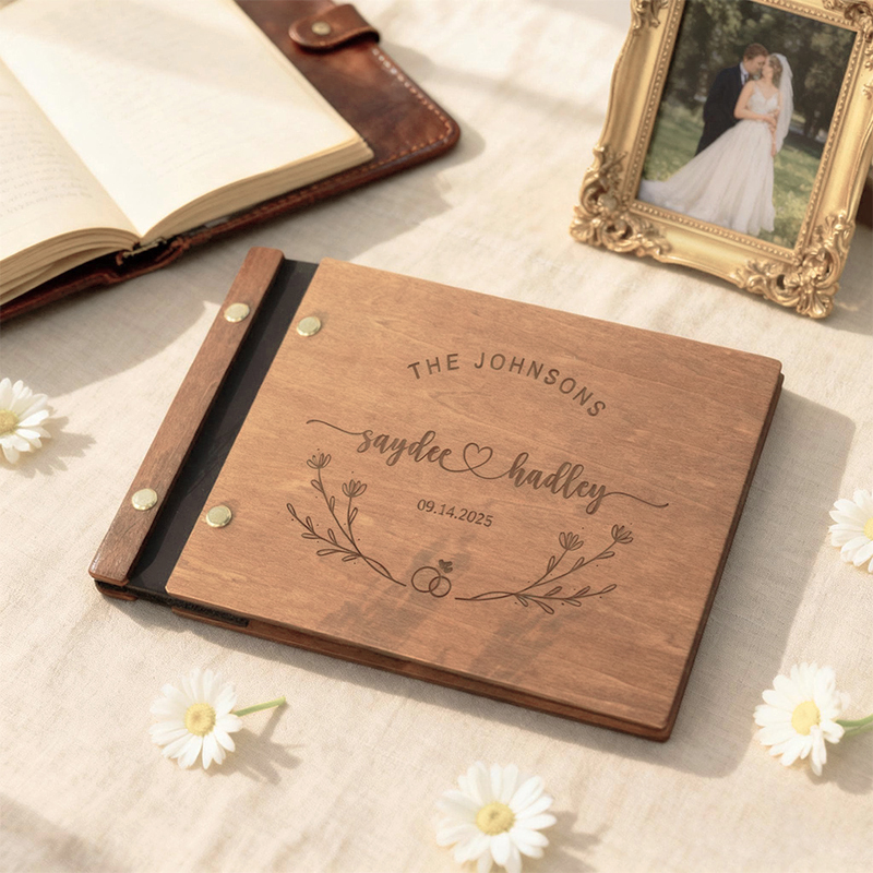 Personalized Wooden Wedding Gu - Personalized Guest Book avis et prix