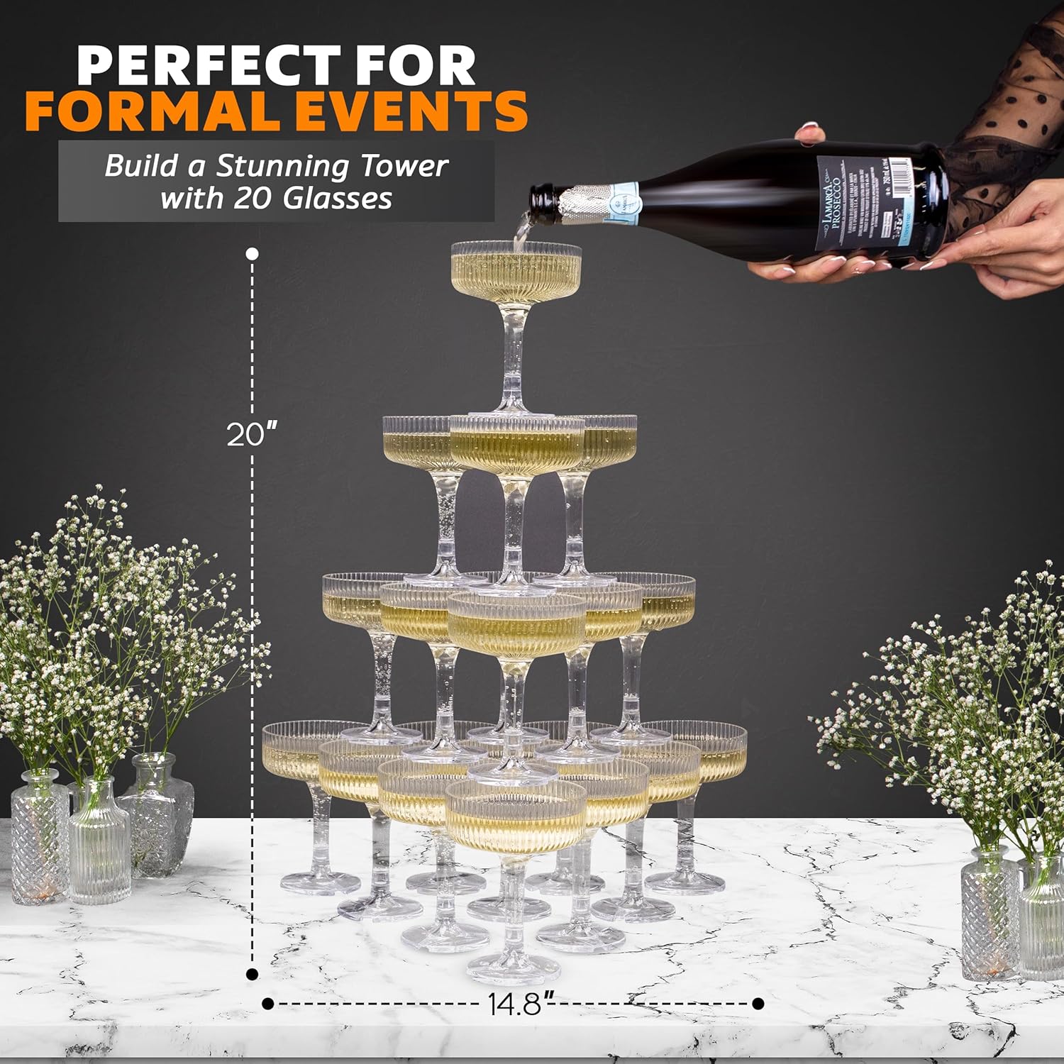 20-60PCS ACRYLIC Champagne Tow - Champagne Tower Set avis et prix