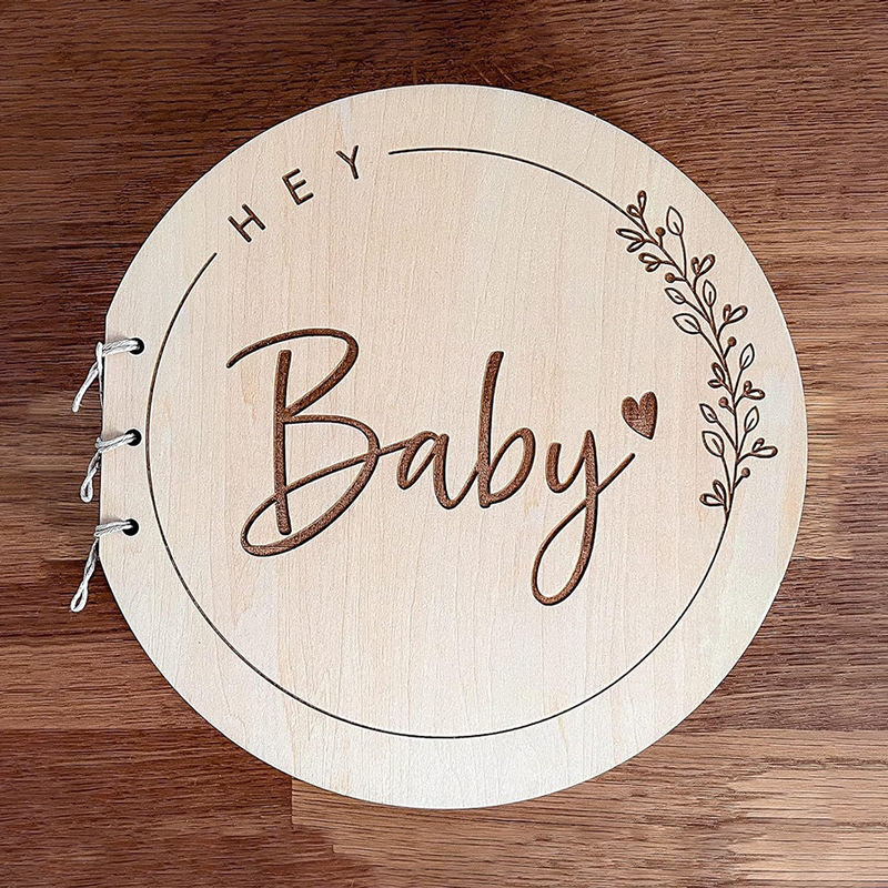 Wooden Circular Cover Message  - Personalized Guest Book avis et prix