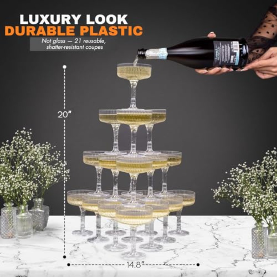 PLASTIC Champagne Tower 21-Pie - Champagne Tower Set avis et prix